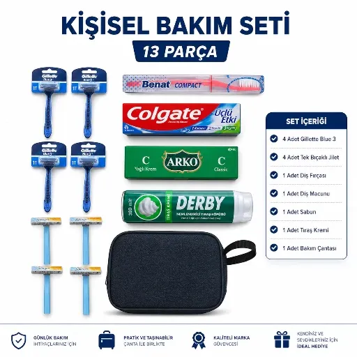 Asker Tıraş ve Kişisel Bakım Seti — 13 Parça