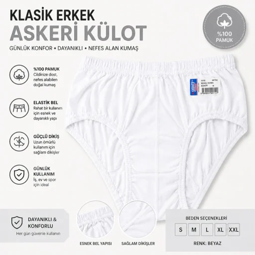 Asker Külot (Beyaz) — Pamuklu Klasik