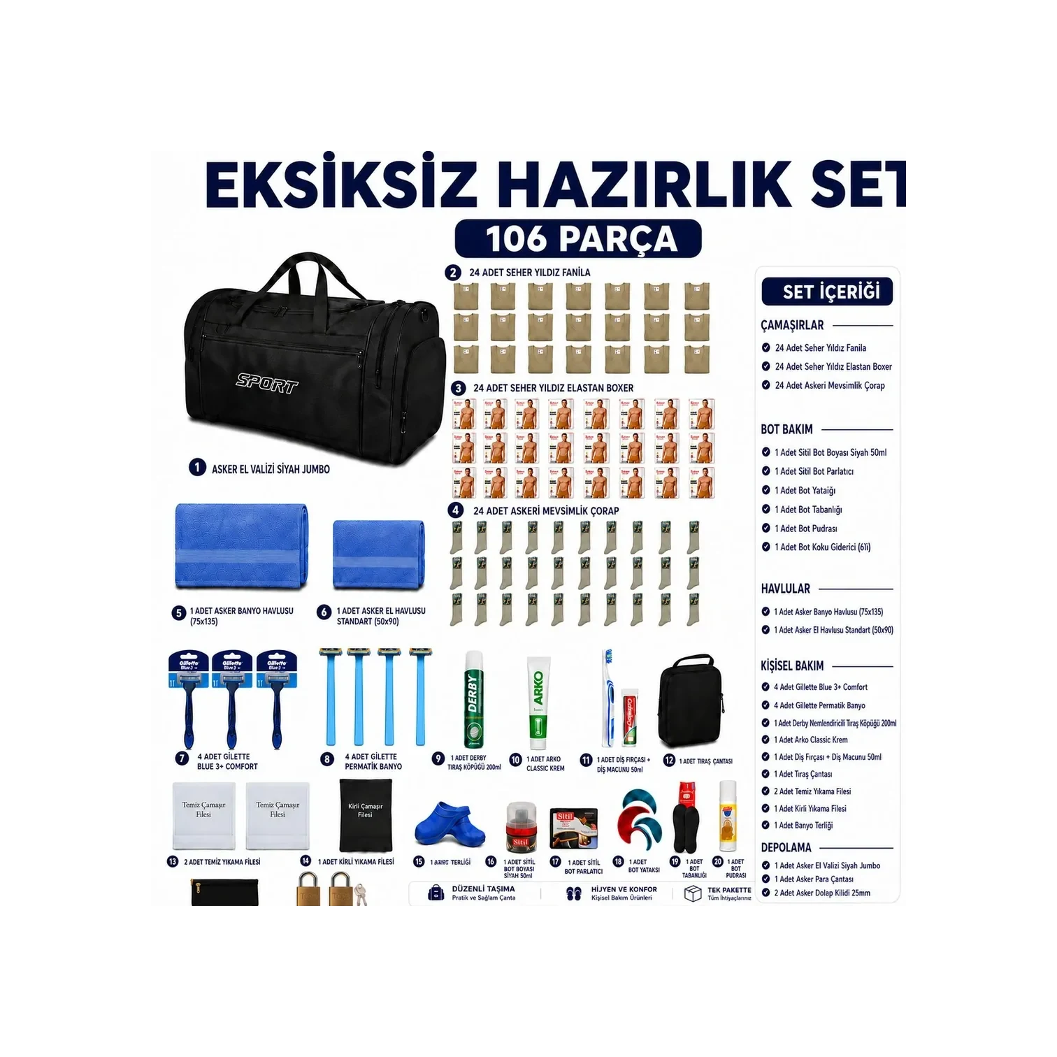27'li Yıkamasız Set