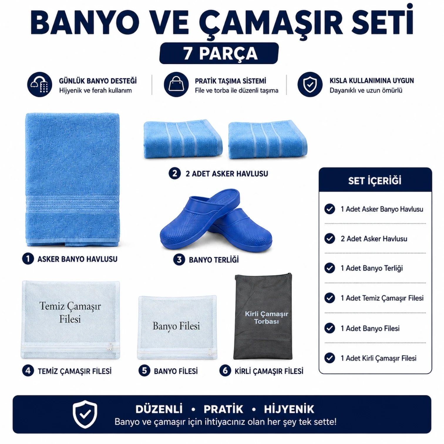 Banyo ve Çamaşır Seti — 7 Parça