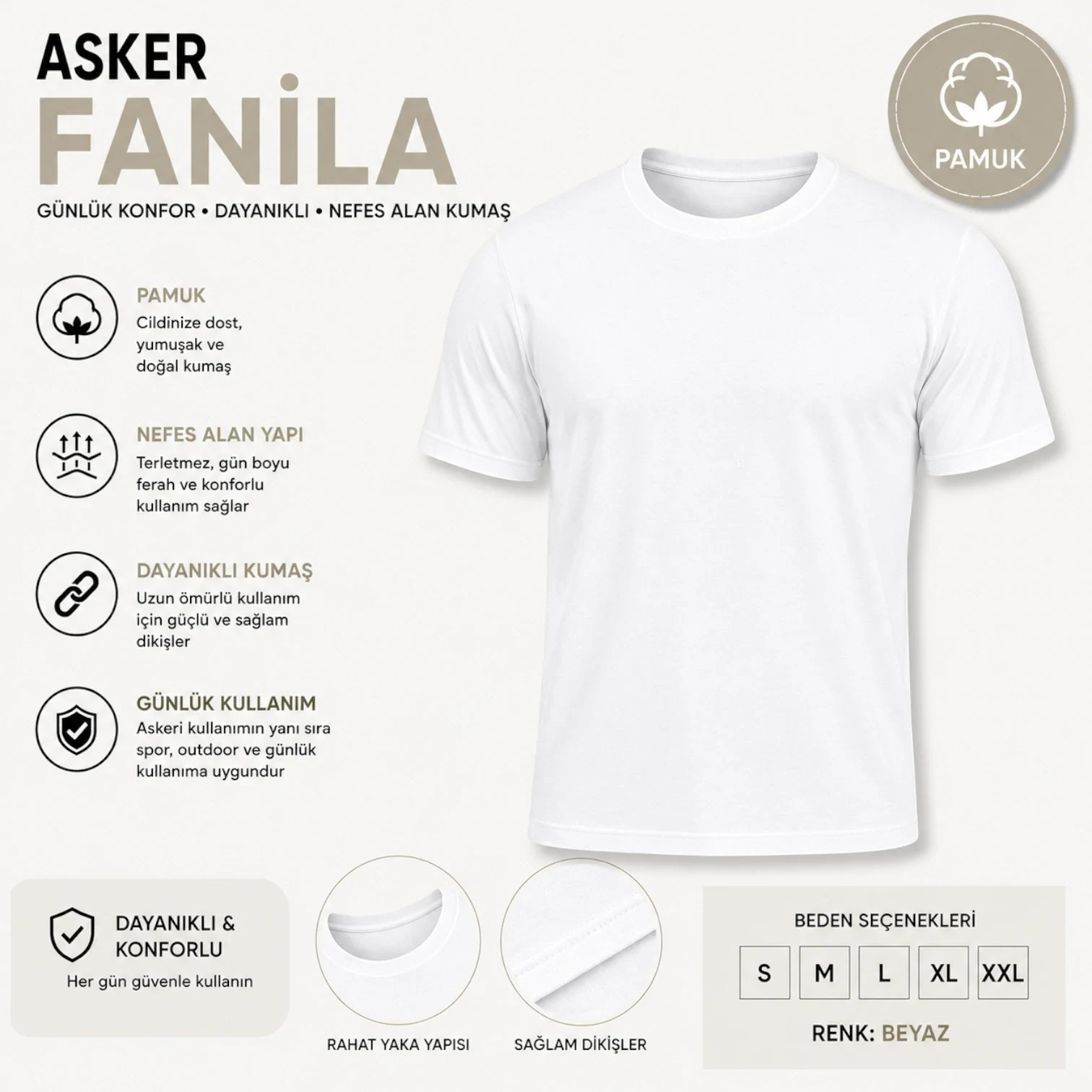 Asker Fanila Beyaz