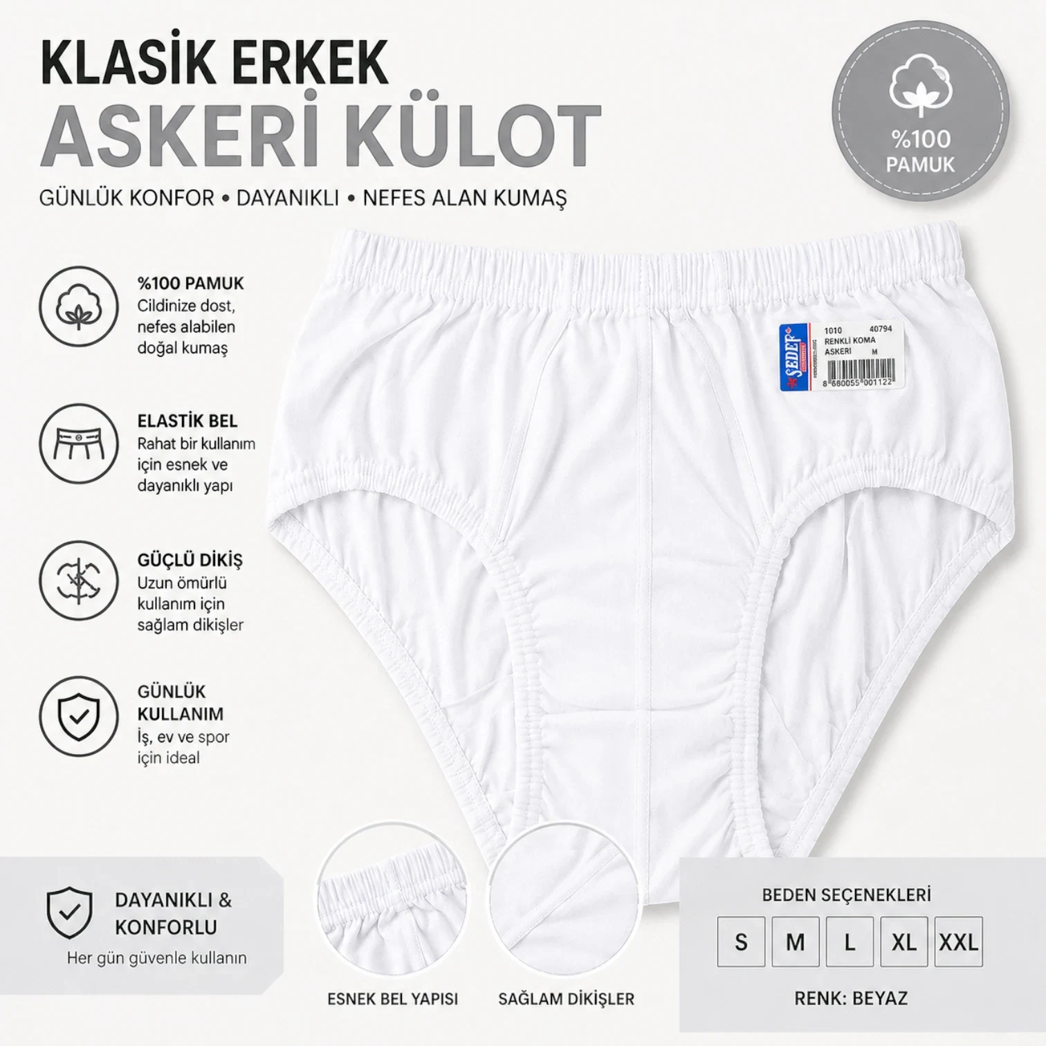 Slip / Külot Beyaz (Deniz)