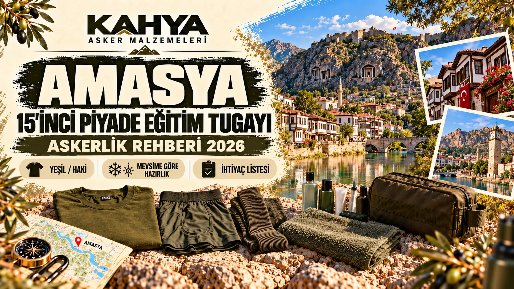 Amasya 15. Piyade Eğitim Tugayı — 2026 askerlik hazırlığı ve malzeme rehberi (temsili görsel)