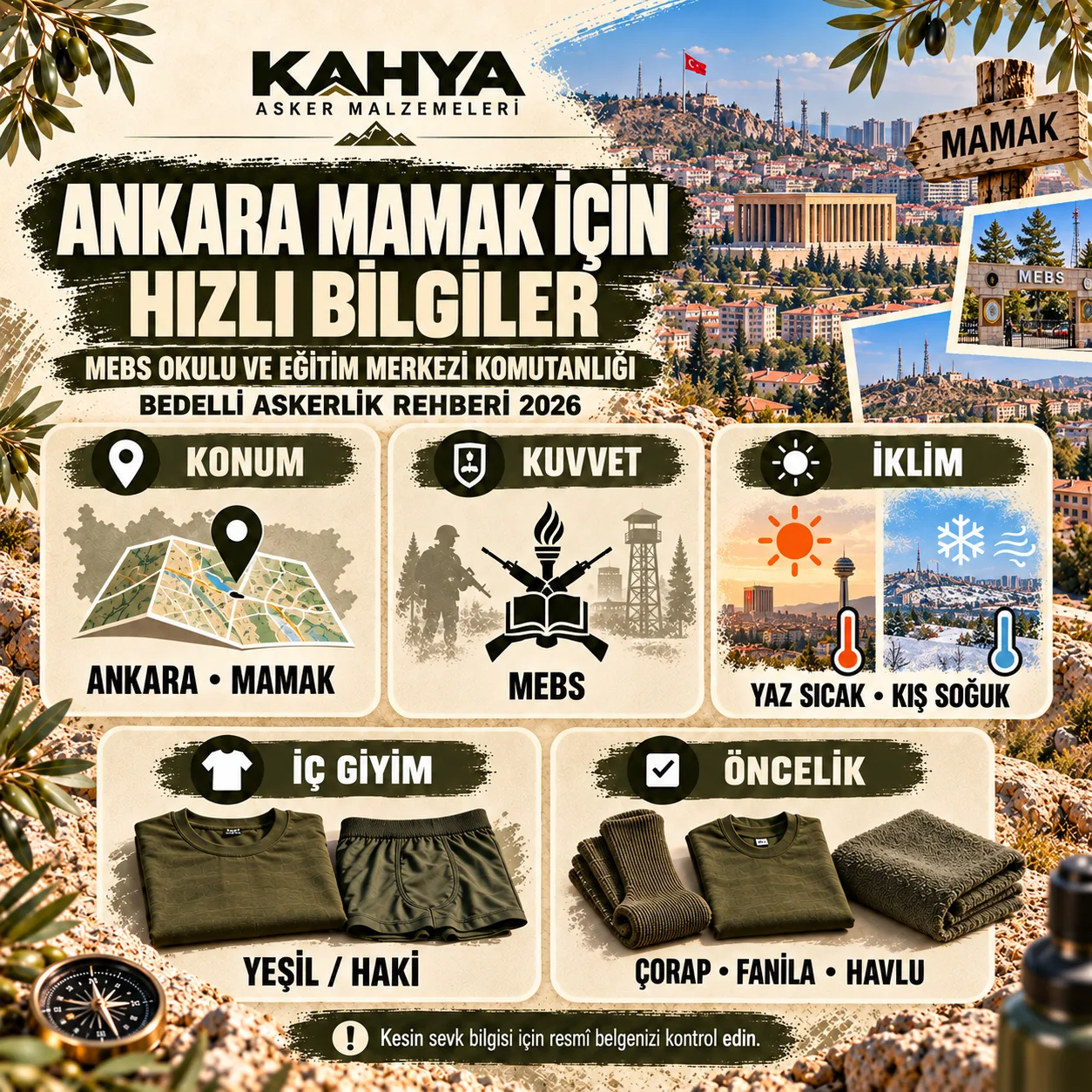 Ankara Mamak MEBS Okulu ve Eğitim Merkezi — birlik ve hazırlık hızlı bilgiler (temsili infografik)