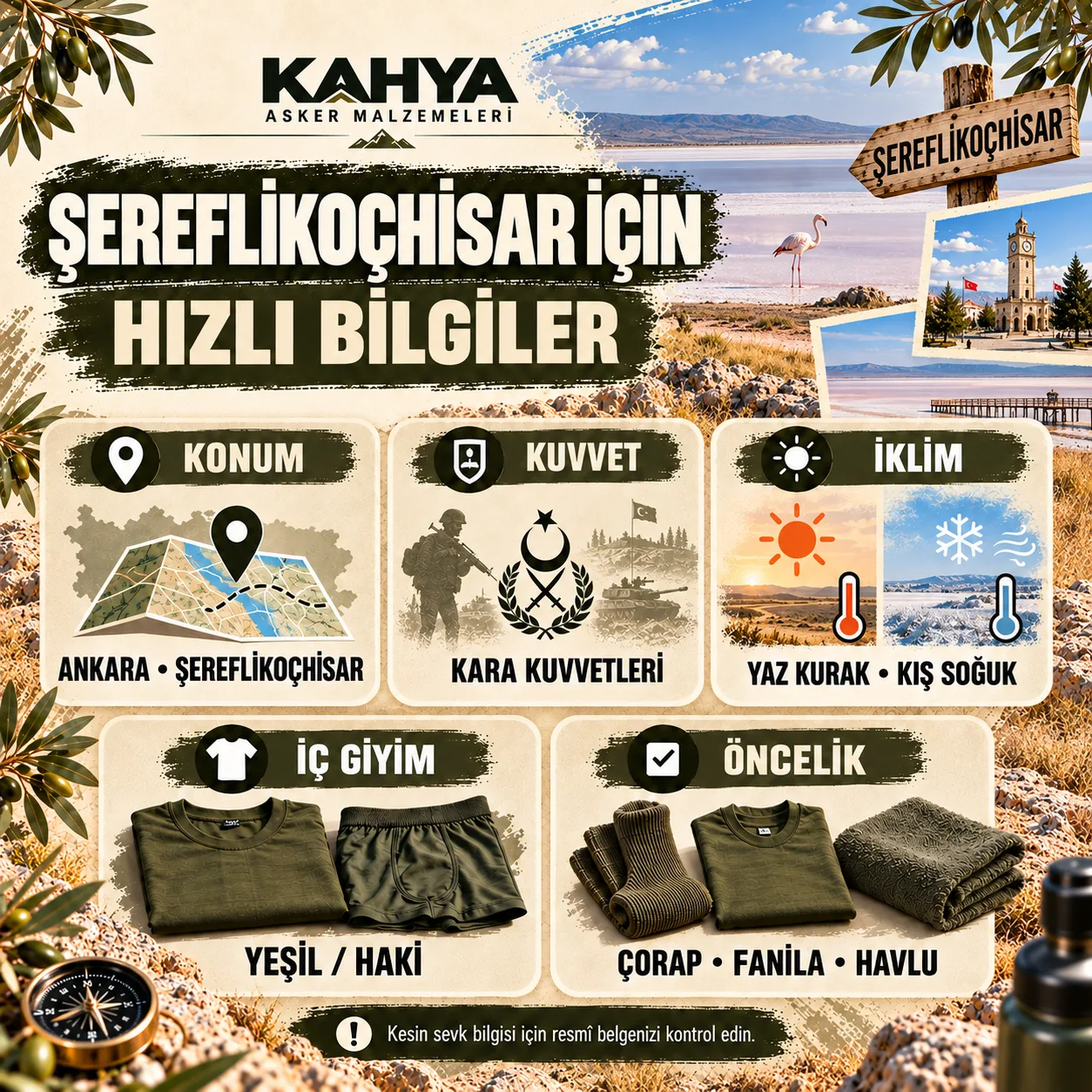 Şereflikoçhisar Kara Kuvvetleri Tatbikat Merkezi — birlik ve hazırlık hızlı bilgiler (temsili infografik)