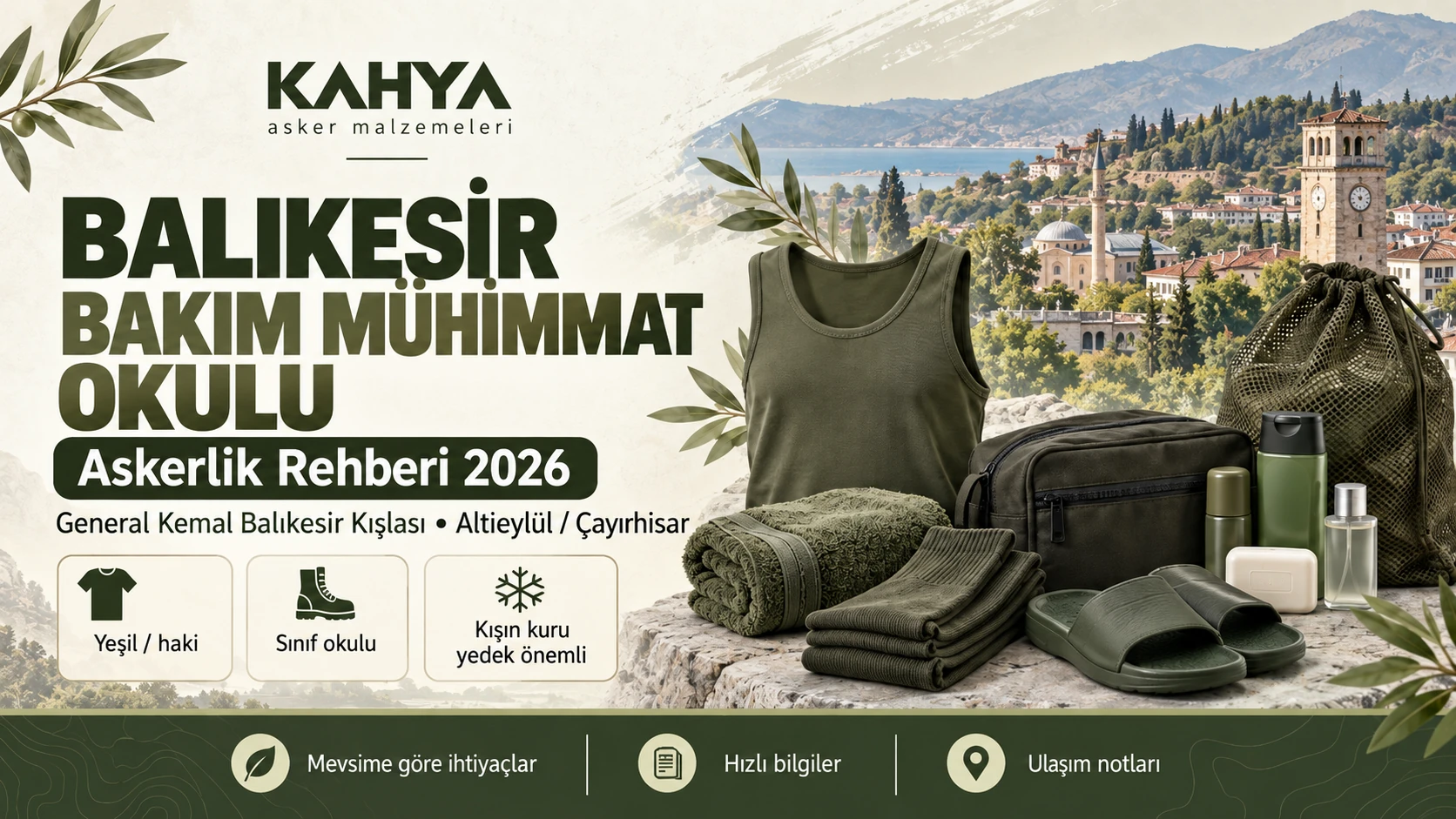 Balıkesir Bakım Mühimmat Okulu ve Eğitim Merkezi Askerlik Rehberi 2026 için birlik ve hazırlık görseli