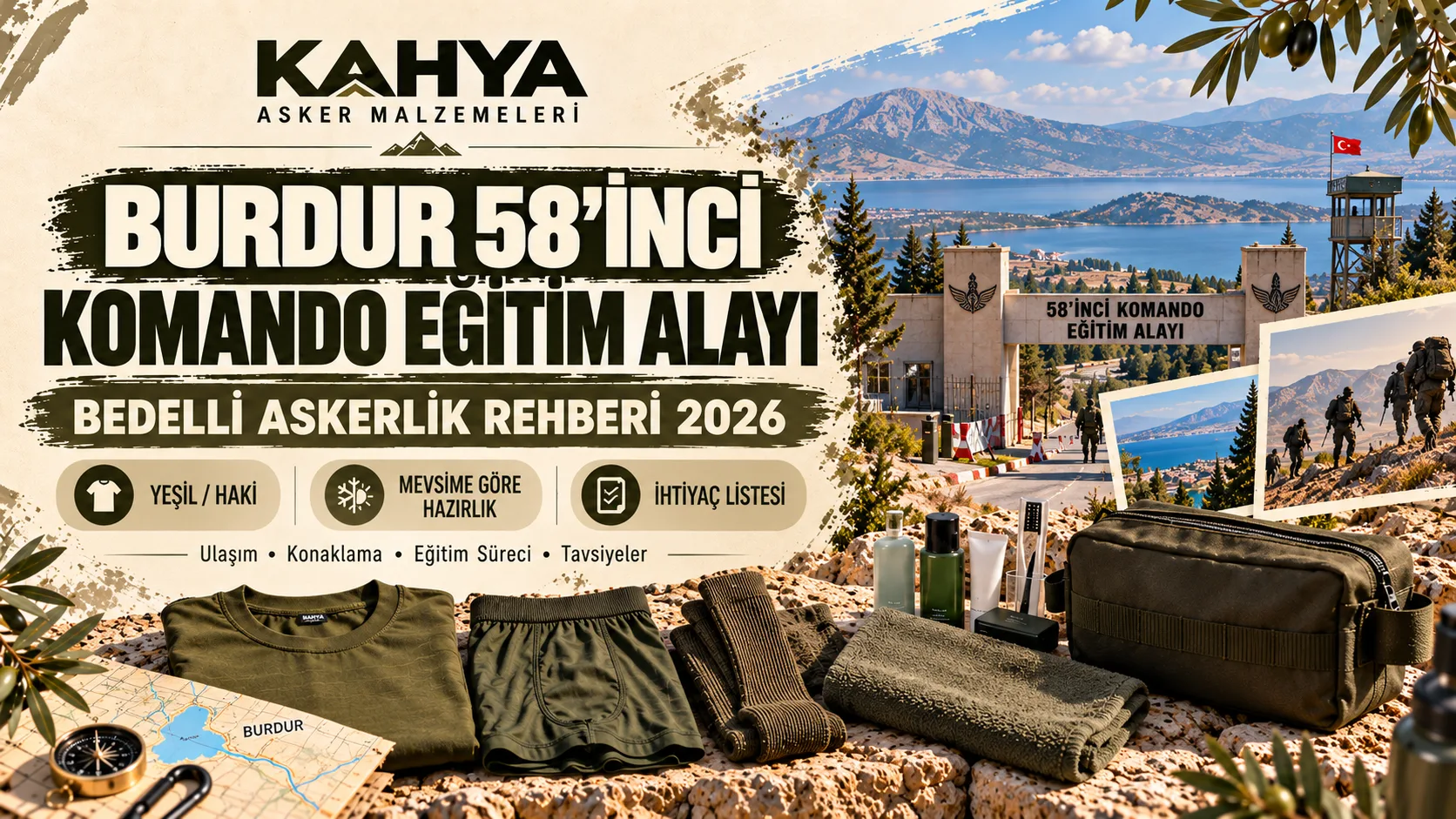 Burdur 58. Komando Eğitim Alayı — 2026 askerlik hazırlığı ve malzeme rehberi (temsili görsel)