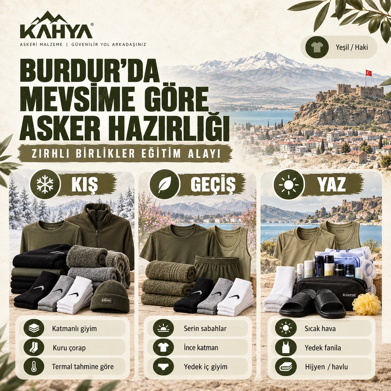 Burdur askerlikte mevsime göre hazırlık