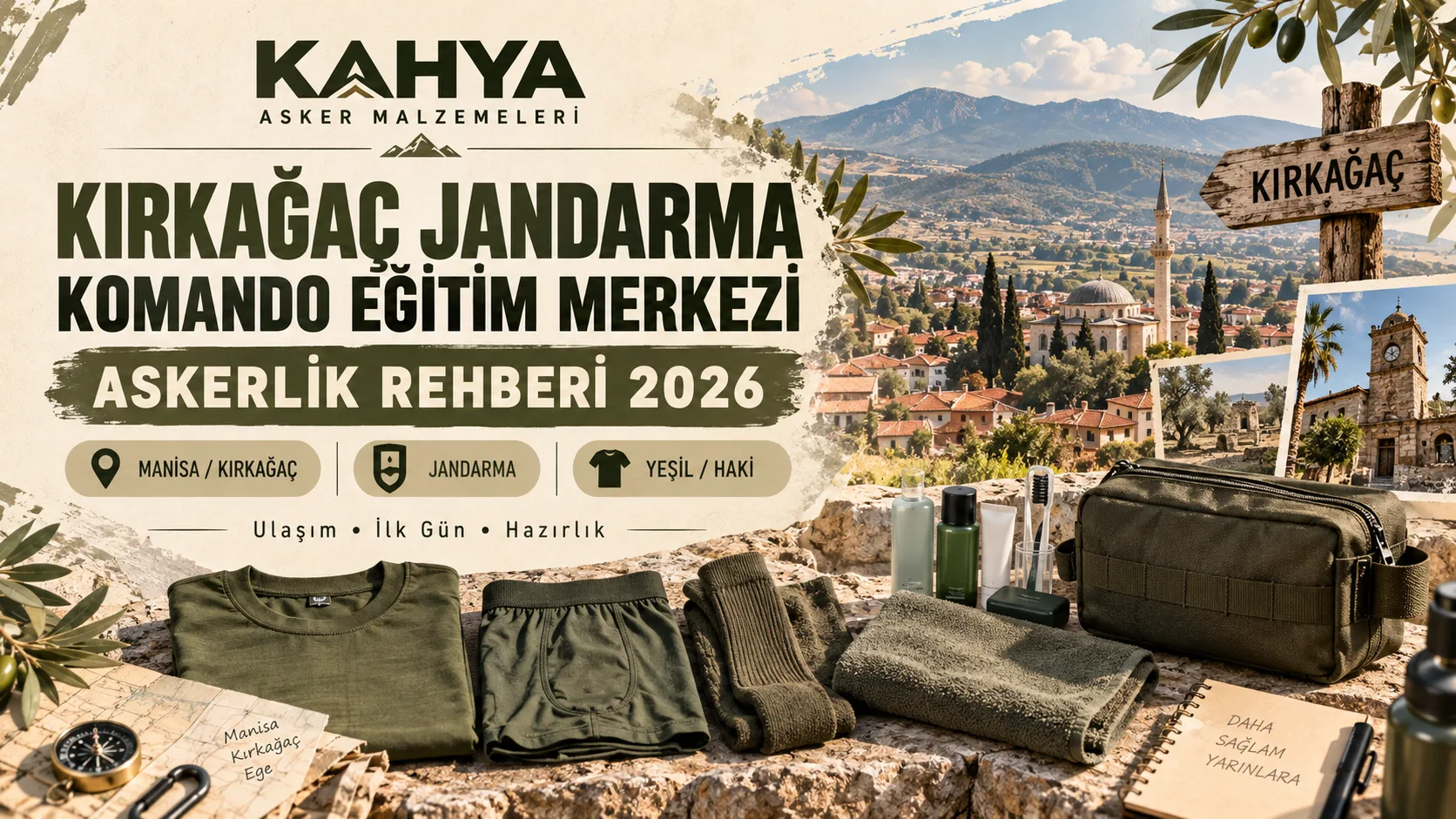Kırkağaç Jandarma Komando Eğitim Merkezi — 2026 askerlik hazırlığı ve malzeme rehberi (temsili görsel)