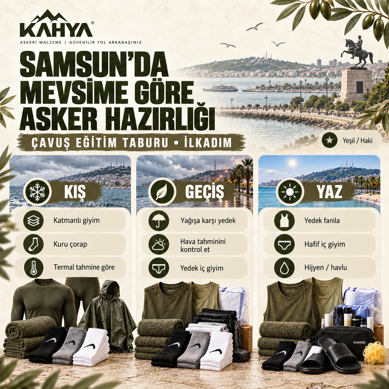 Samsun askerlikte mevsime göre hazırlık
