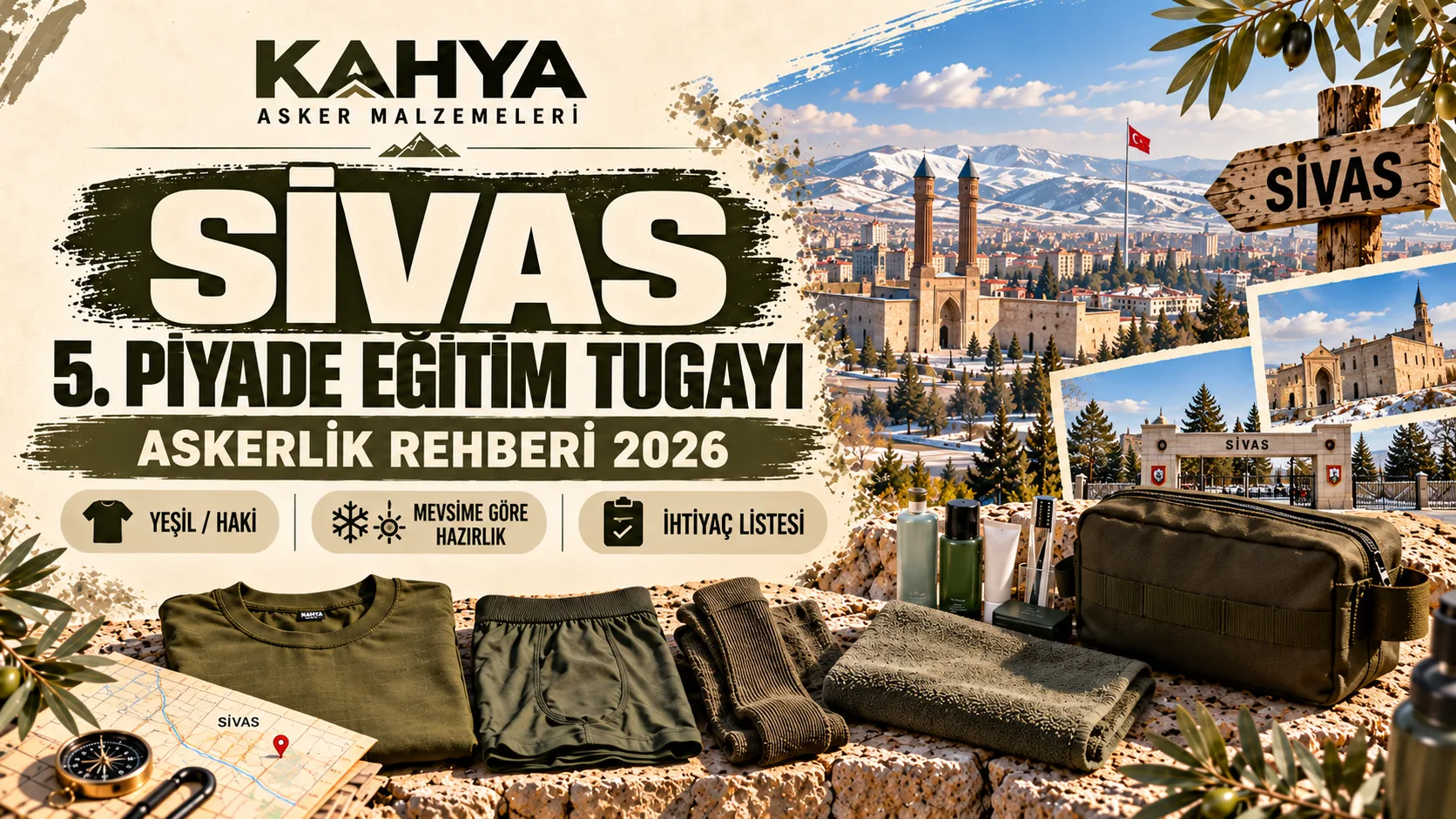 Sivas 5. Piyade Eğitim Tugayı — 2026 askerlik hazırlığı ve malzeme rehberi (temsili görsel)