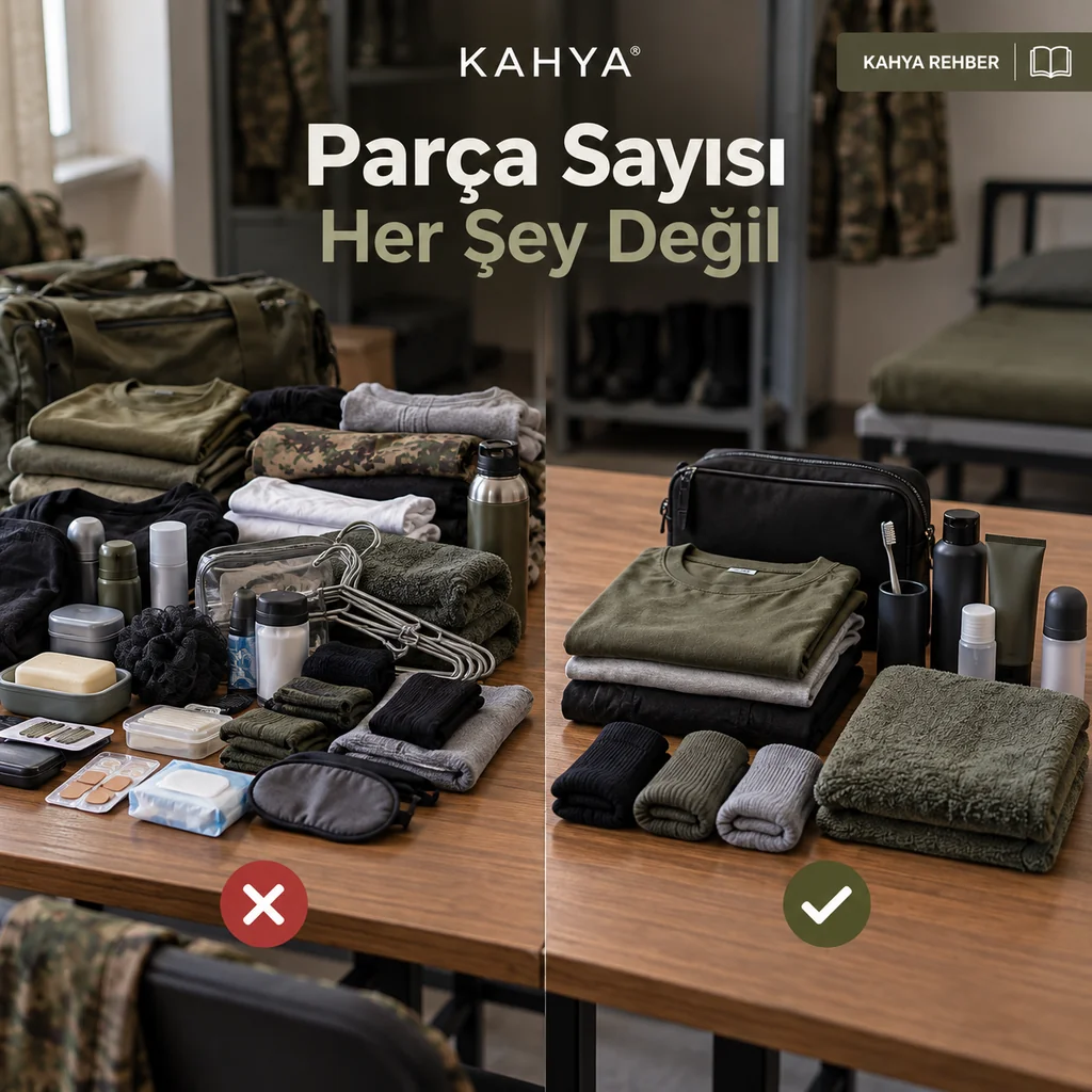 Gereksiz parçalarla kalabalık set ile ihtiyaç odaklı asker malzemeleri karşılaştırması