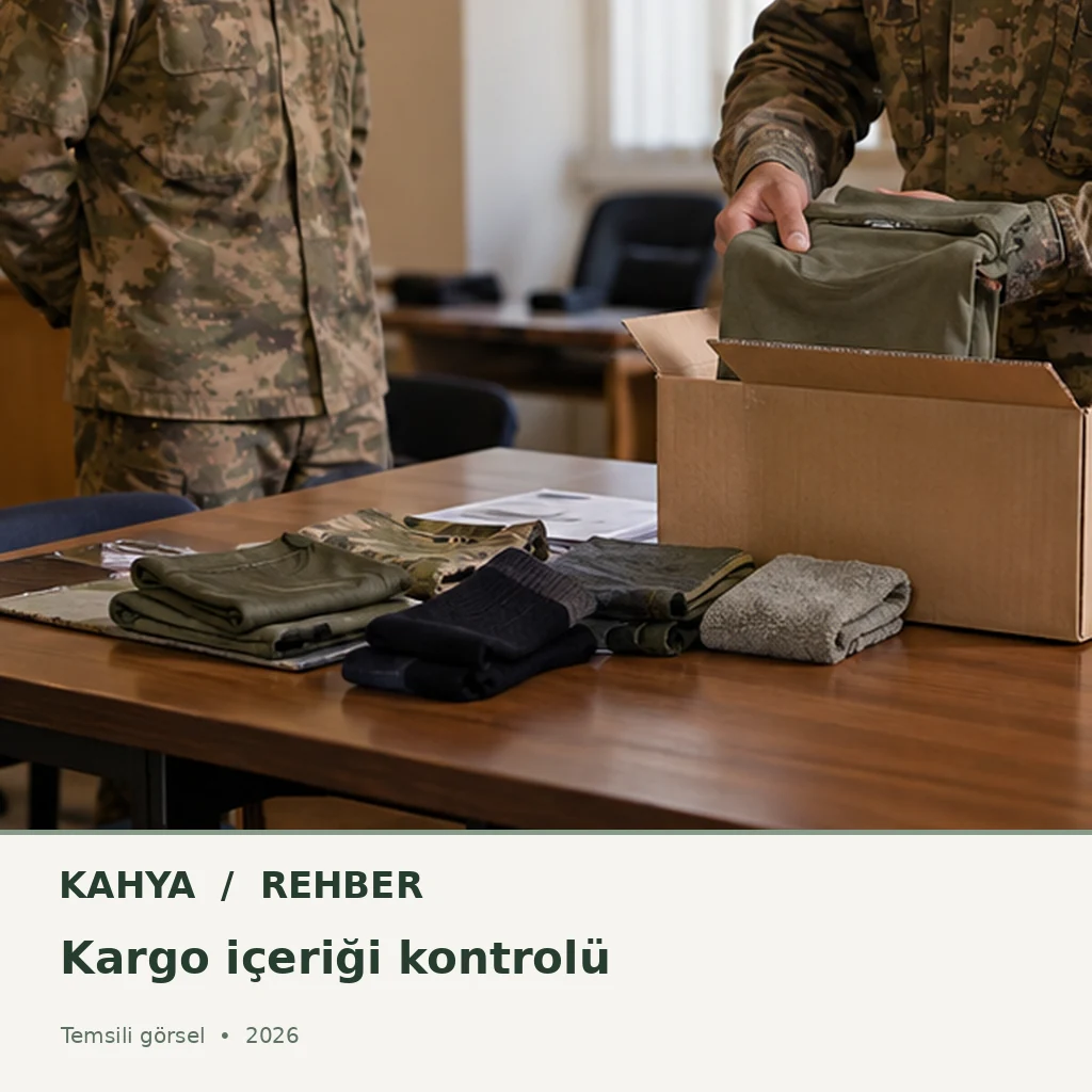 Askerî ortamda kargo paketinin açılıp içindeki tekstil ürünlerinin gösterilmesi, temsili görsel