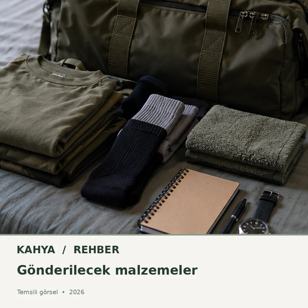 Askere gönderilebilecek kişisel tekstil ürünleri ve asker çantası, temsili görsel