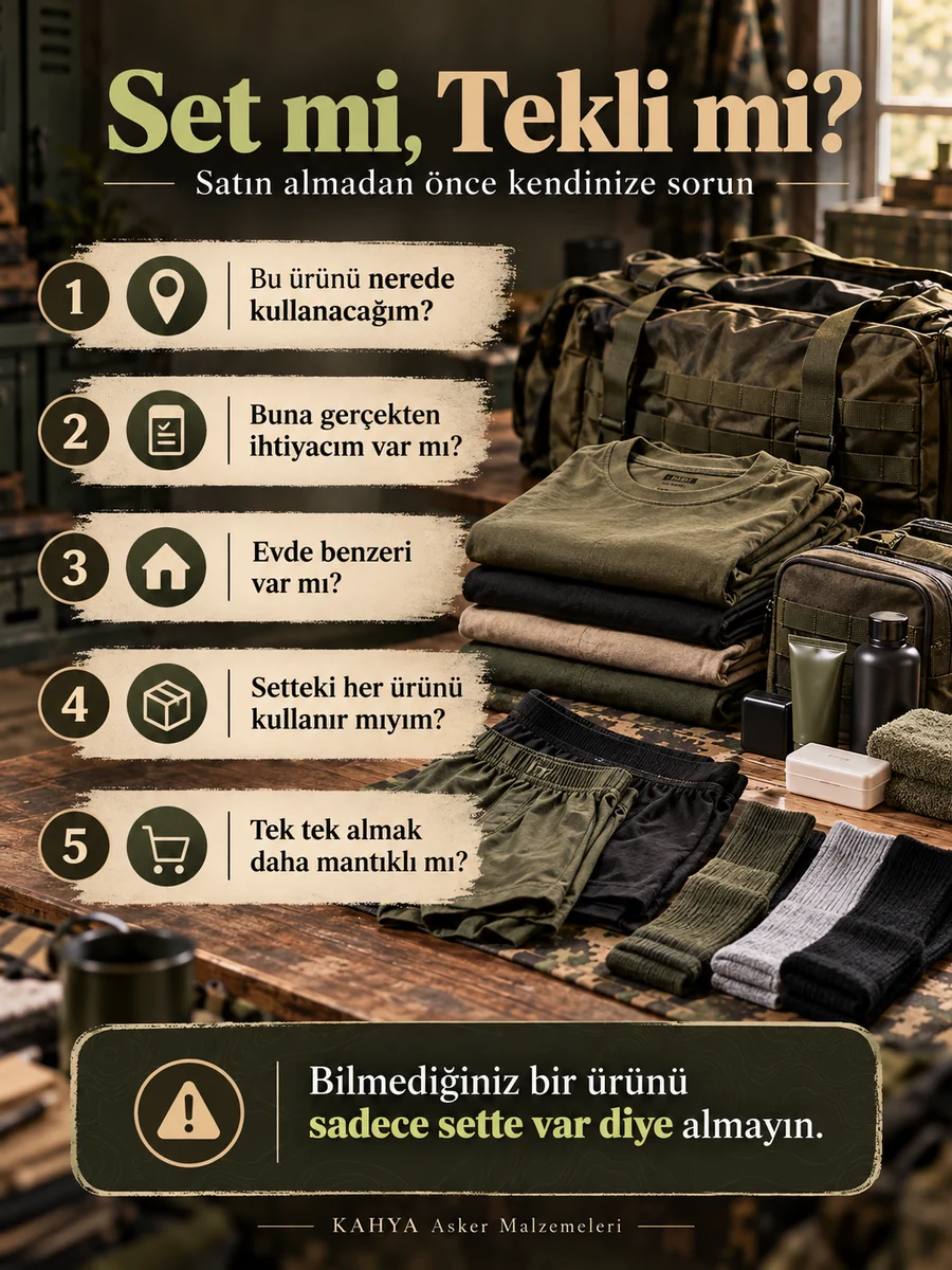 Asker malzemesi almadan önce sorulacak beş soru